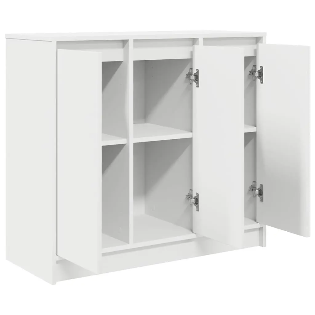 Sideboard Cabinet Storage 85x34x76cm White Engineered Wood