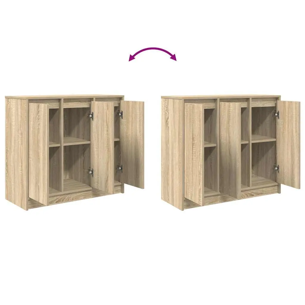 Sideboard Sonoma Oak 85x34x76 cm Storage Cabinet Engineered Wood Buffet