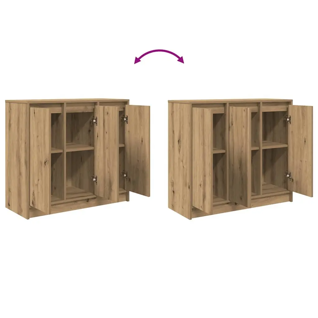 Sideboard Buffet Cabinet Storage Artisan Oak Brown Engineered Wood 85x34x76cm