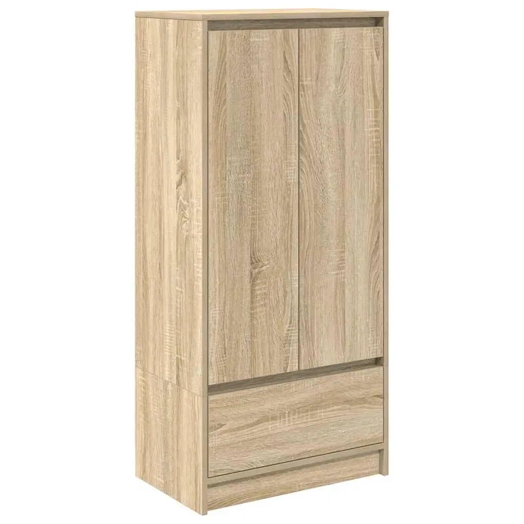 Storage Cabinet with Drawer Organized Storage 55.5x34x119.5cm Brown Engineered Wood