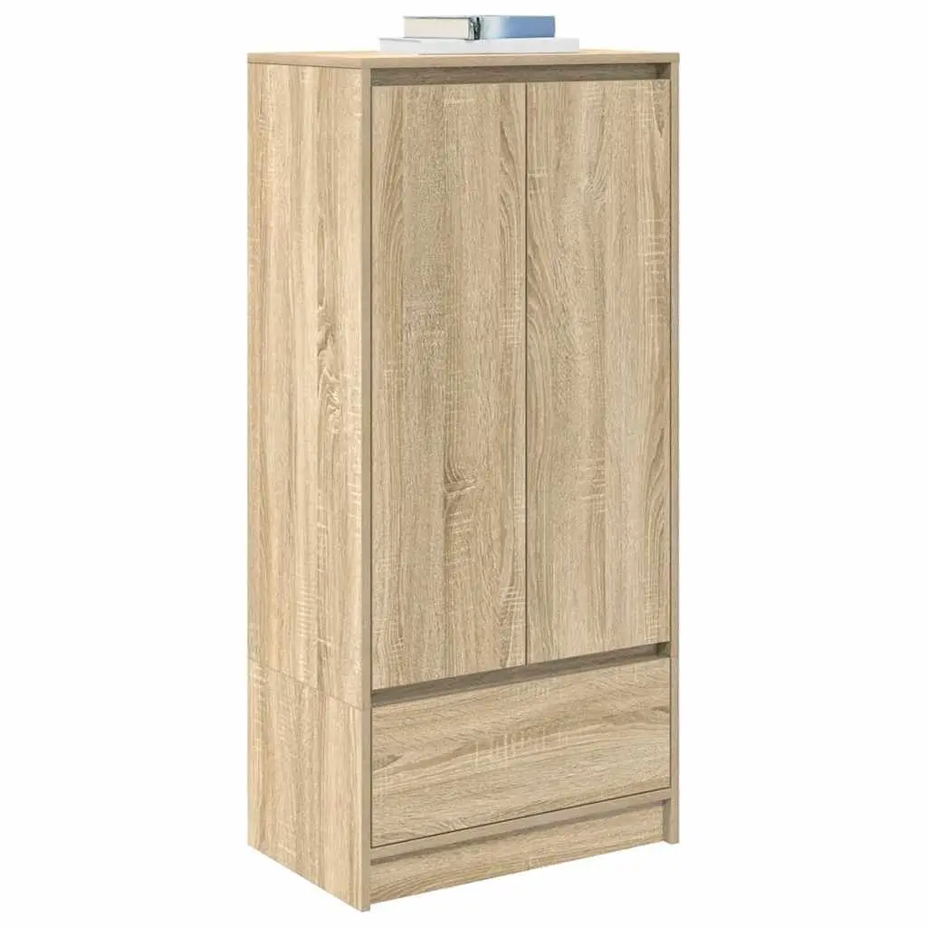 Storage Cabinet with Drawer Organized Storage 55.5x34x119.5cm Brown Engineered Wood