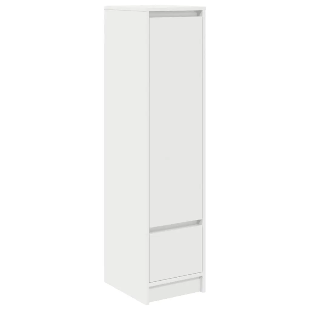 White Highboard Storage Cabinet Engineered Wood Buffet Sideboard Dining Room