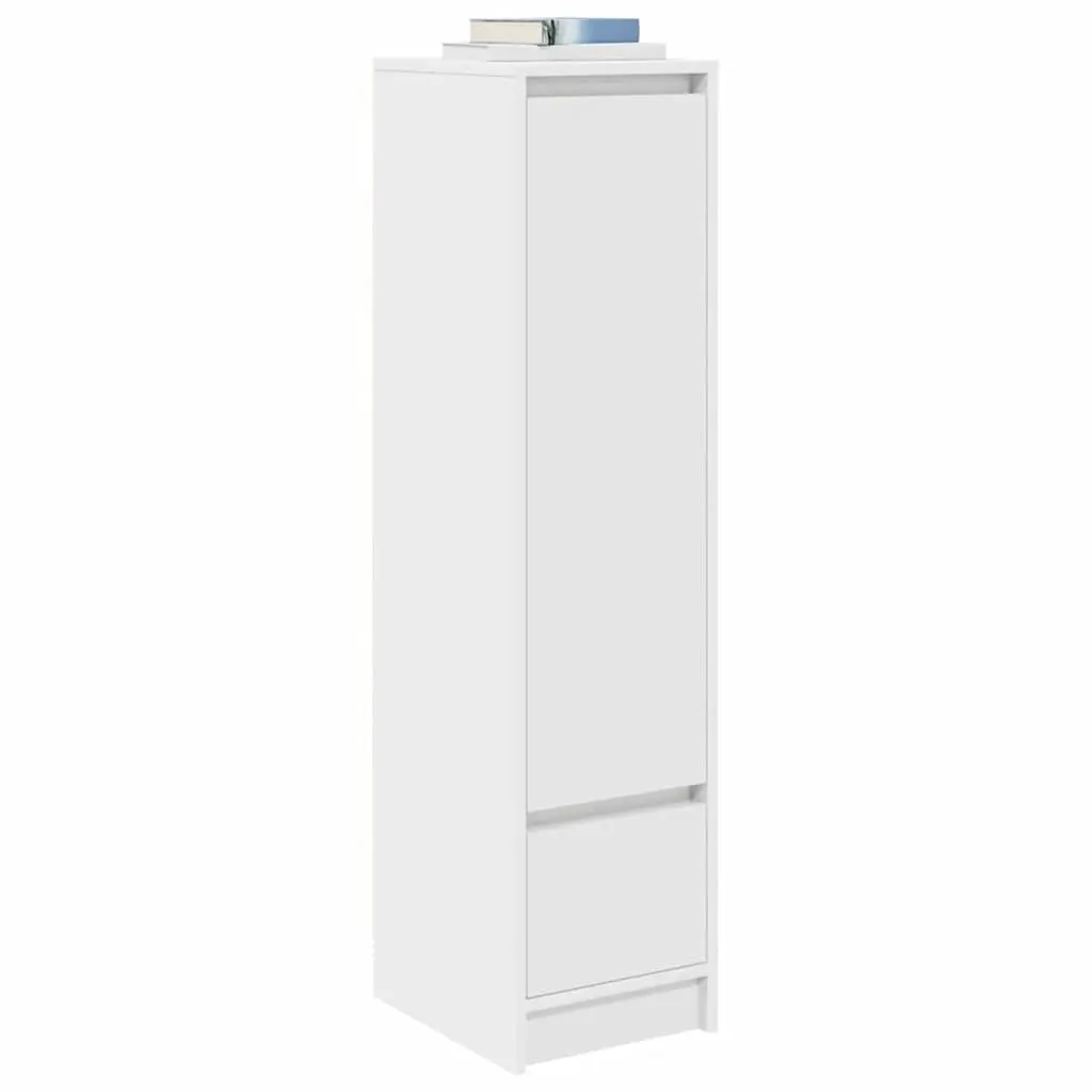 White Highboard Storage Cabinet Engineered Wood Buffet Sideboard Dining Room
