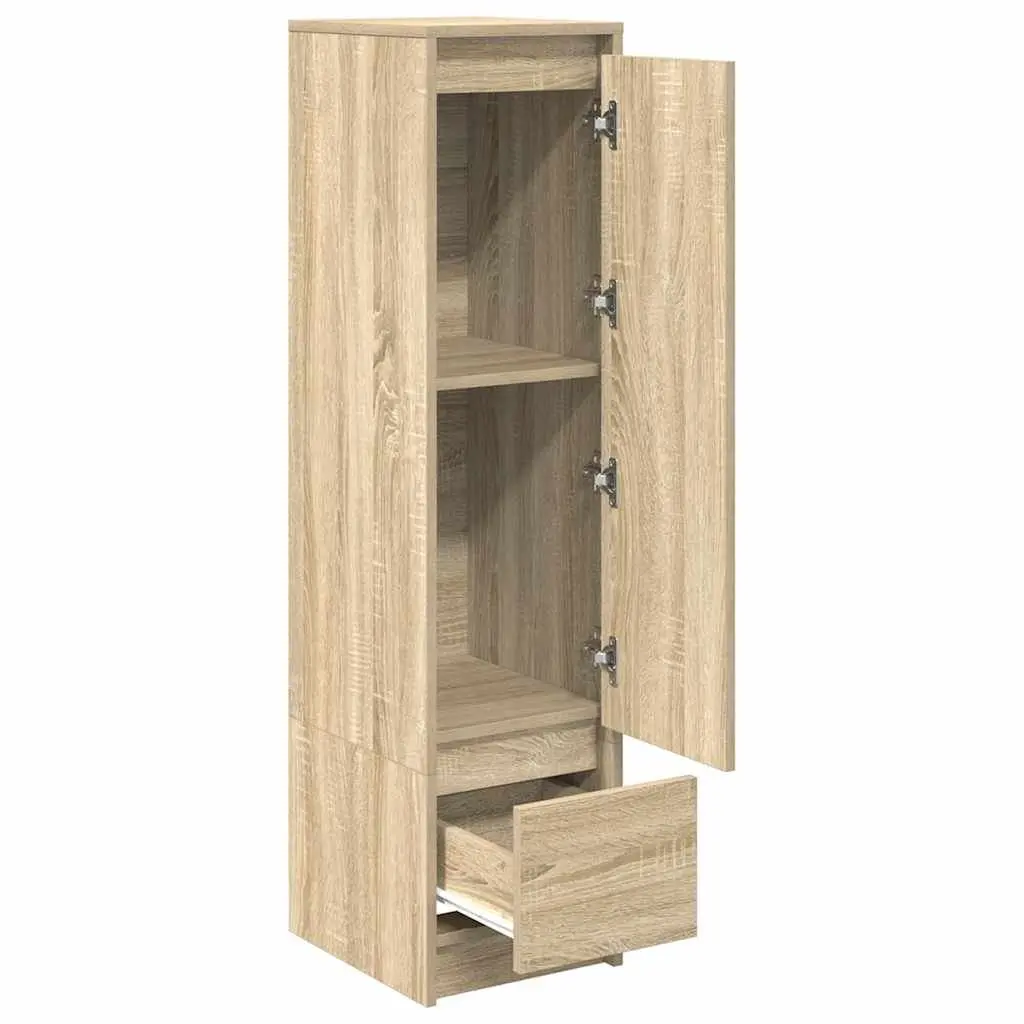 Highboard Storage Cabinet Brown Engineered Wood Sideboard Buffet 29.5W x 34D x 119.5H cm