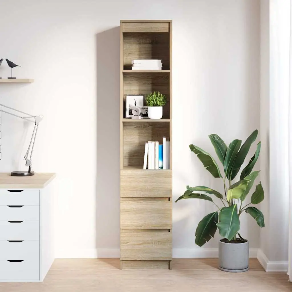 Highboard Storage Cabinet Brown Engineered Wood Sideboard Buffet Cupboard 180cm
