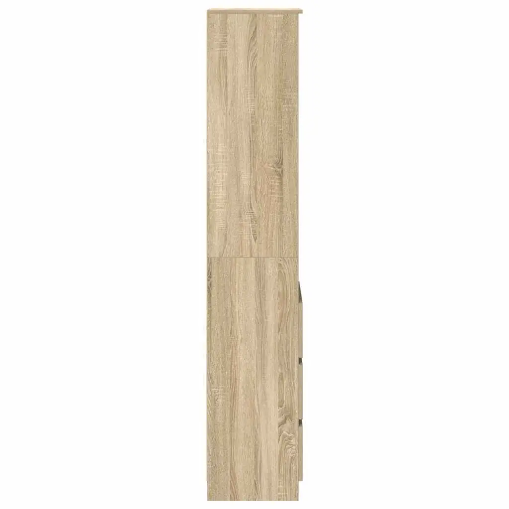 Highboard Storage Cabinet Brown Engineered Wood Sideboard Buffet Cupboard 180cm