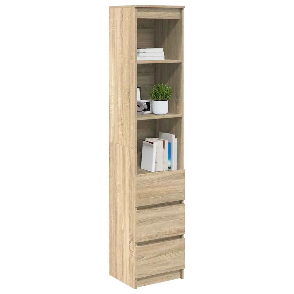 Highboard Storage Cabinet Brown Engineered Wood Sideboard Buffet Cupboard 180cm