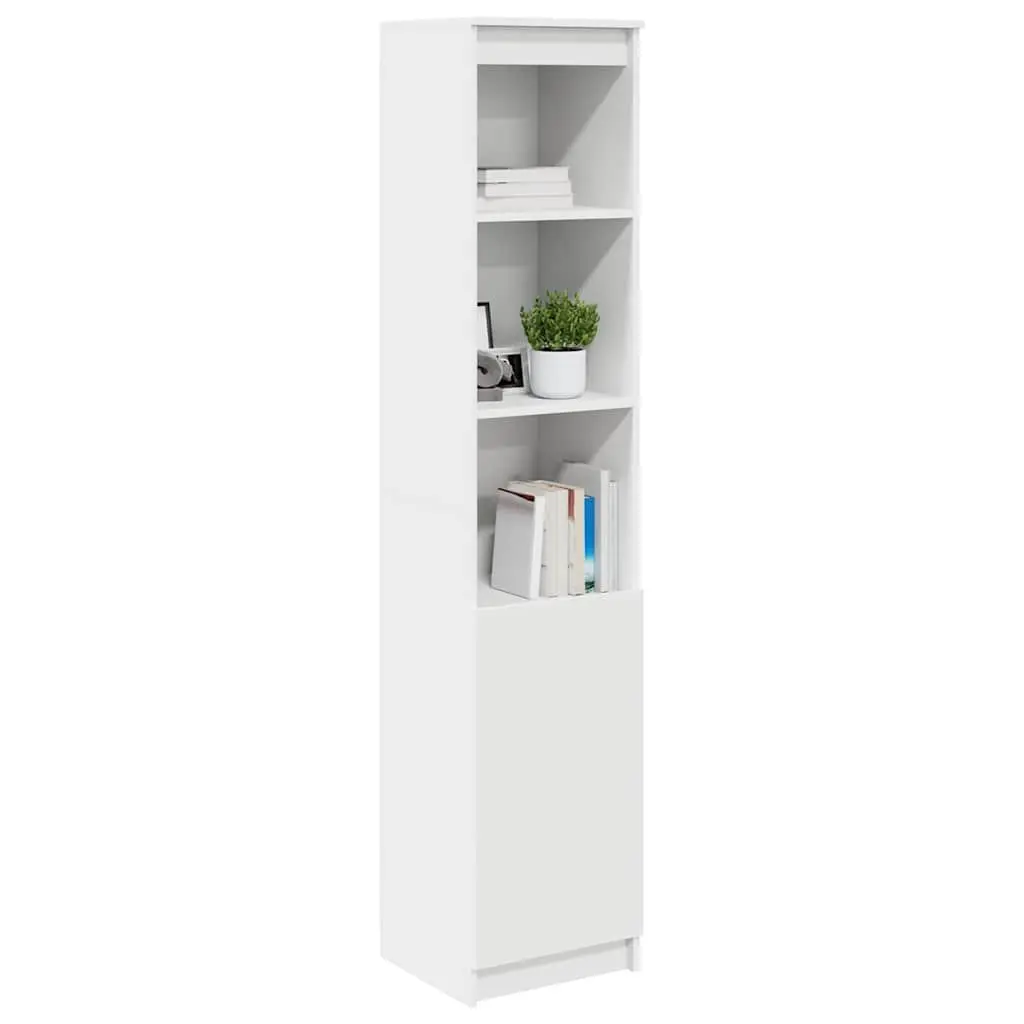 Highboard Storage Cabinet White Engineered Wood Buffet Cupboard 37.5L x 35W x 180H cm