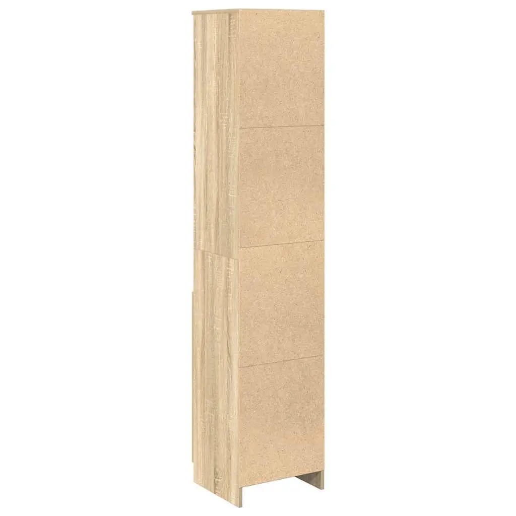 Highboard Storage Cabinet Brown Engineered Wood 37.5x35x180cm