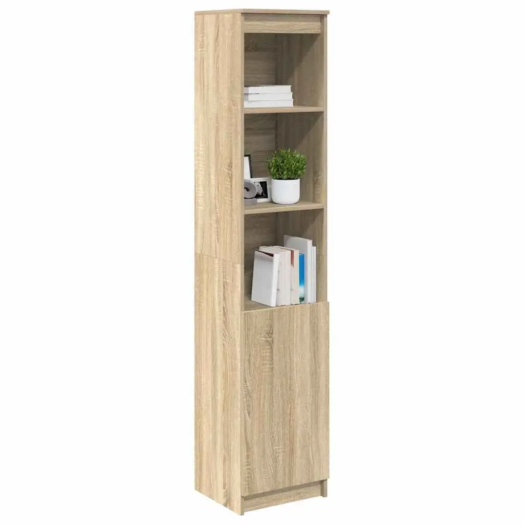 Highboard Storage Cabinet Brown Engineered Wood 37.5x35x180cm