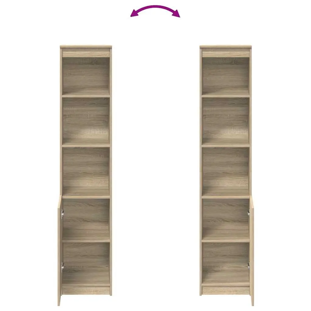 Highboard Storage Cabinet Brown Engineered Wood 37.5x35x180cm