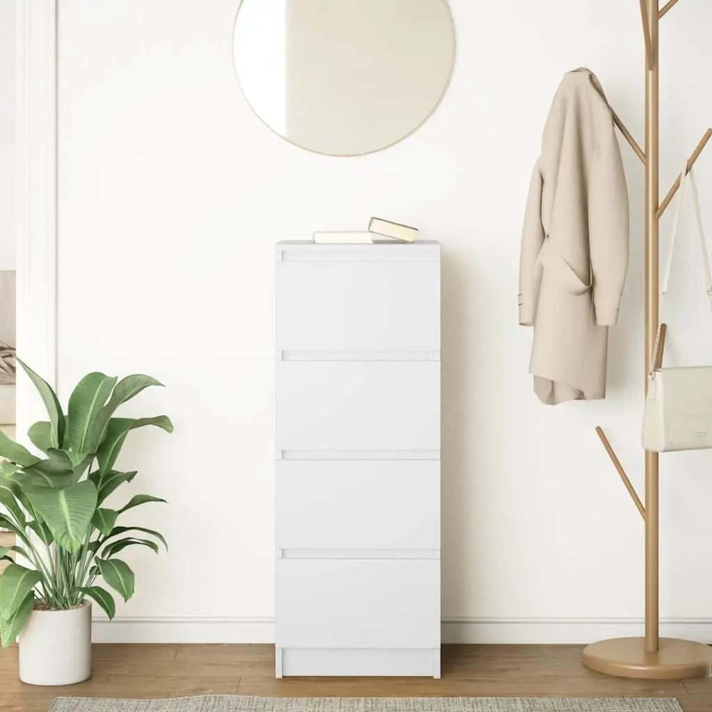 Sideboard Storage Cabinet Engineered Wood Organiser 37.5W x 35D x 99H cm White