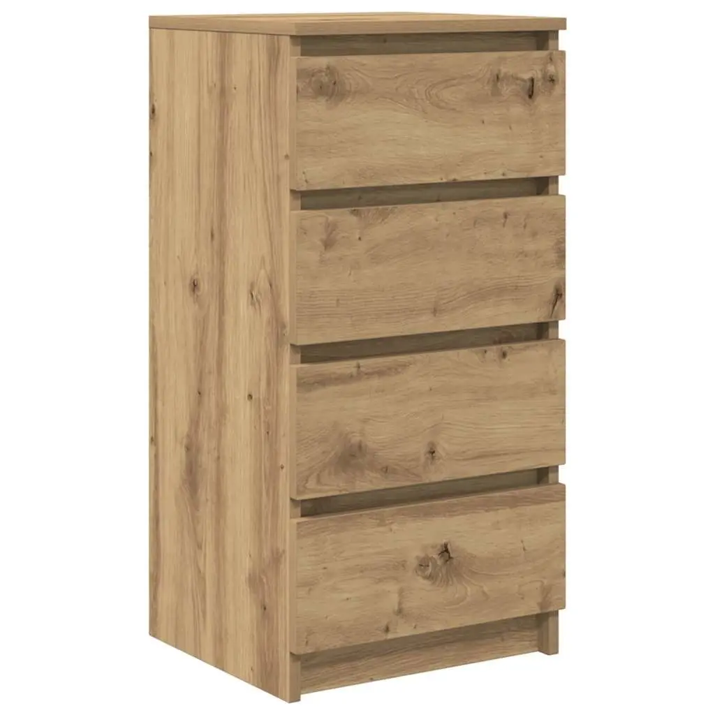 Sideboard Storage Cabinet Engineered Wood 37.5W x 35D x 76H cm Brown Artisan Oak