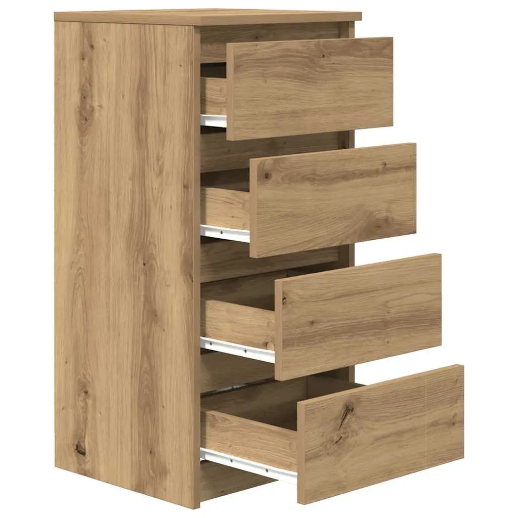 Sideboard Storage Cabinet Engineered Wood 37.5W x 35D x 76H cm Brown Artisan Oak