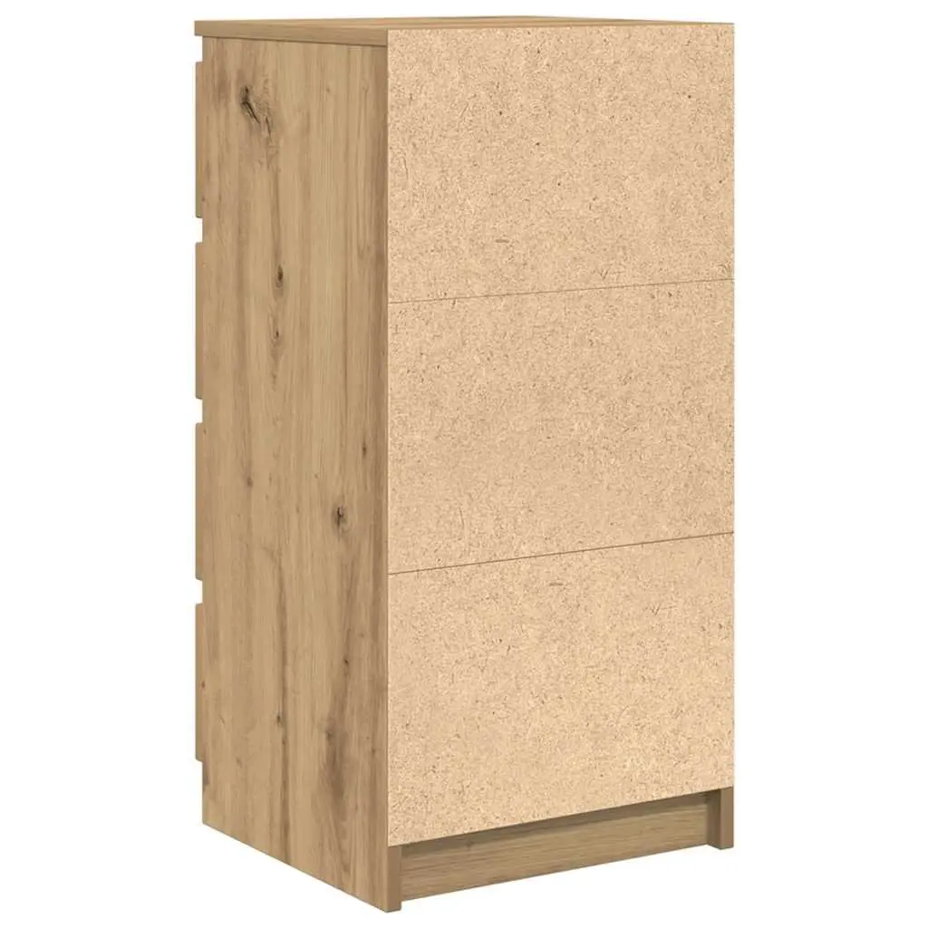 Sideboard Storage Cabinet Engineered Wood 37.5W x 35D x 76H cm Brown Artisan Oak