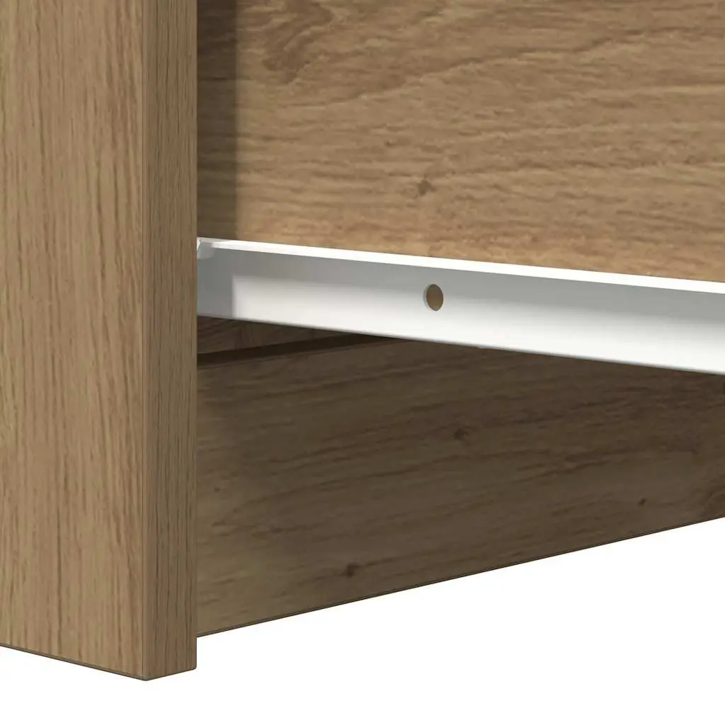 Sideboard Storage Cabinet Engineered Wood 37.5W x 35D x 76H cm Brown Artisan Oak