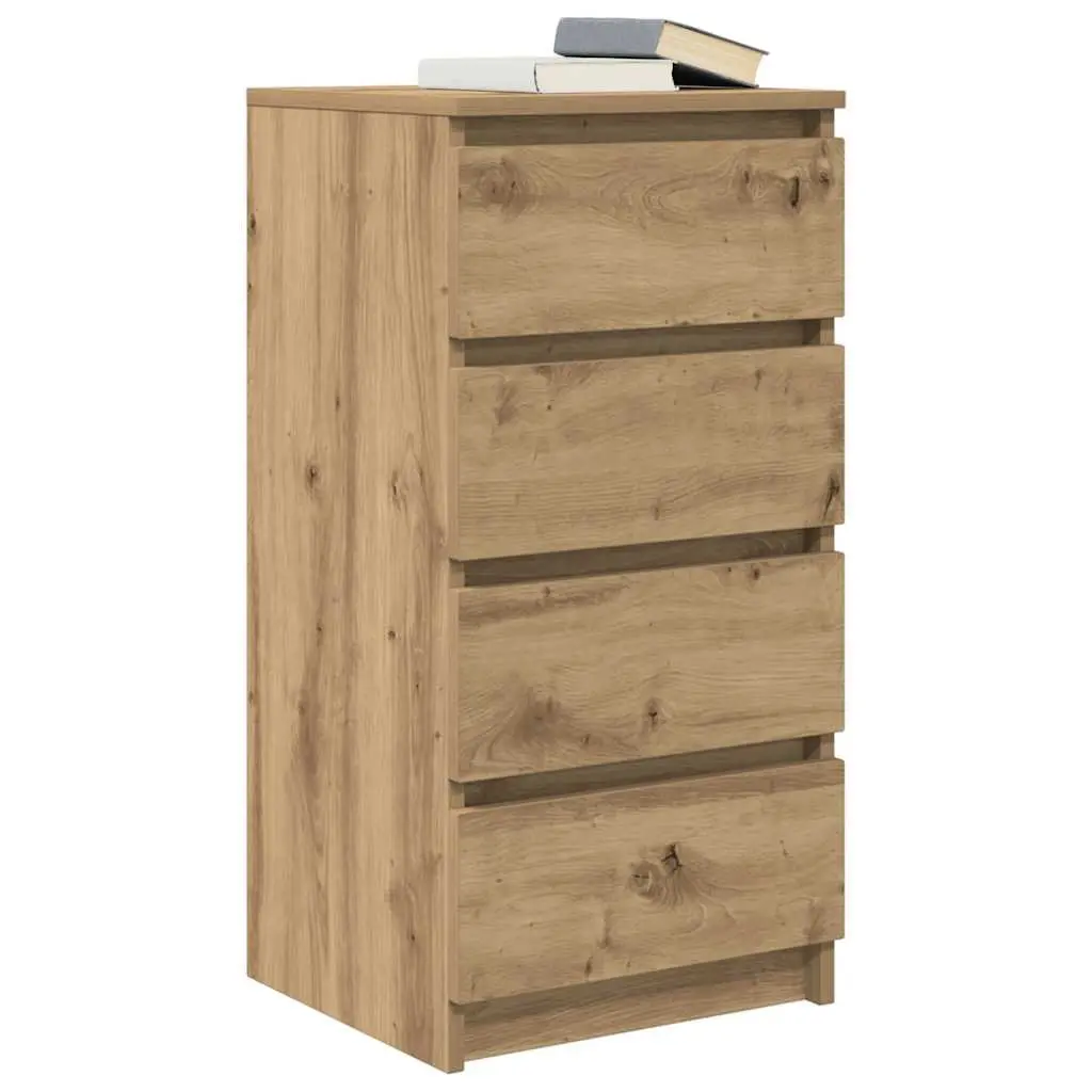 Sideboard Storage Cabinet Engineered Wood 37.5W x 35D x 76H cm Brown Artisan Oak