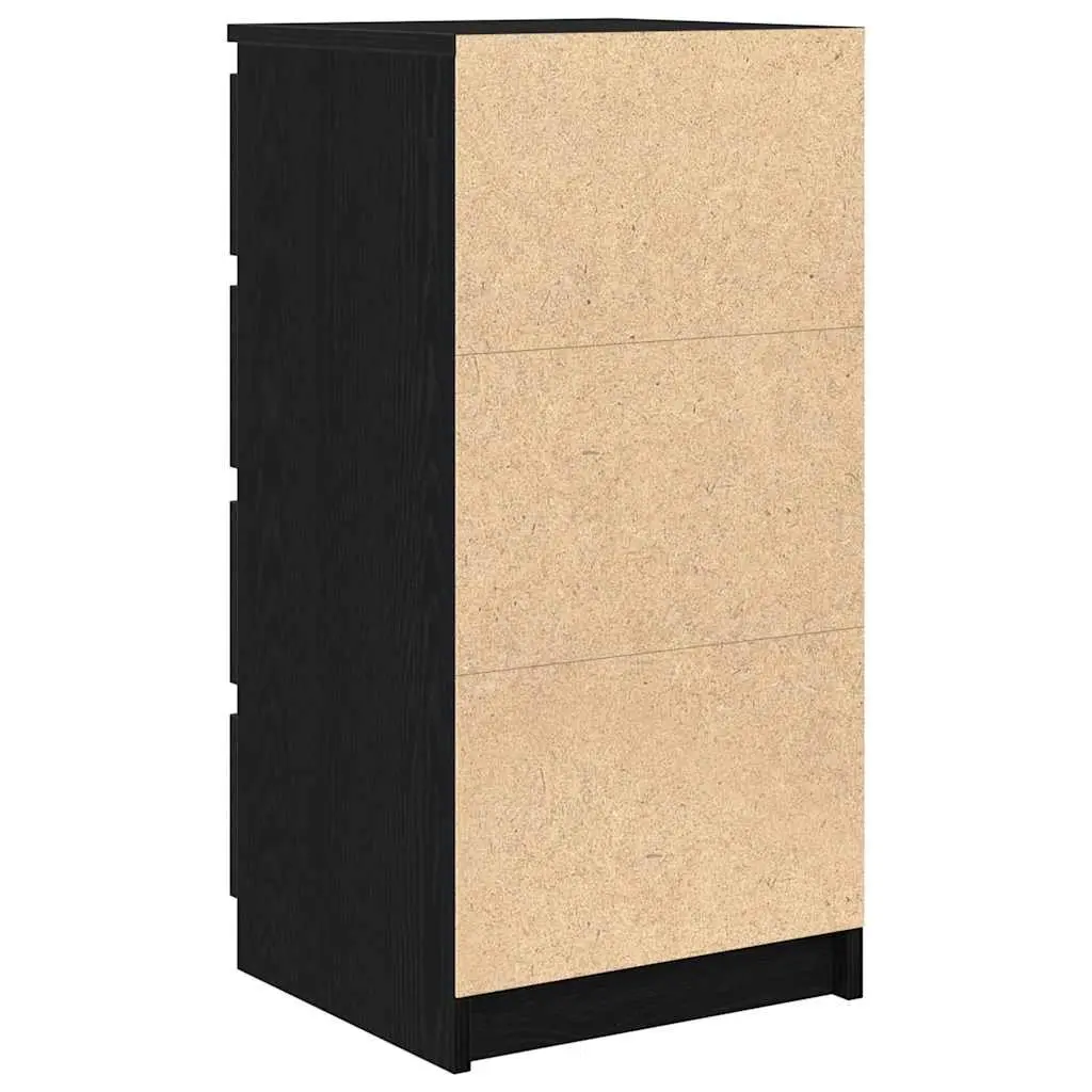 Sideboard Storage Cabinet with Drawers Black Oak 37.5x35x99cm Engineered Wood