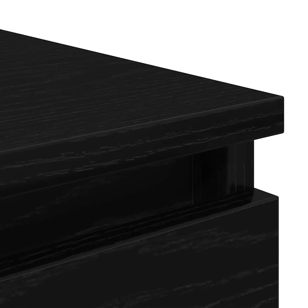Sideboard Storage Cabinet with Drawers Black Oak 37.5x35x99cm Engineered Wood