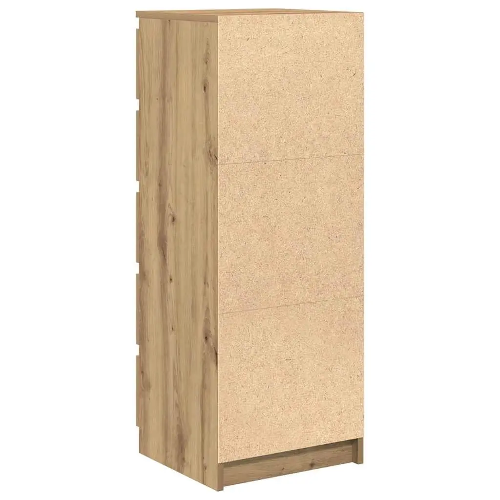 Sideboard with Drawers Brown Storage Cabinet Engineered Wood Buffet Organiser