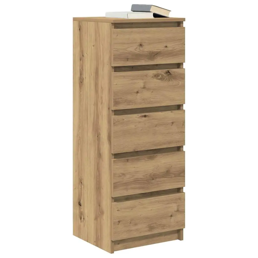 Sideboard with Drawers Brown Storage Cabinet Engineered Wood Buffet Organiser