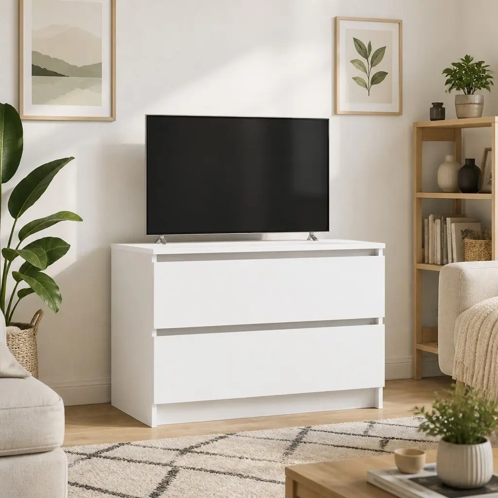 TV Cabinet Storage Unit Engineered Wood 80 x 35 x 54 cm White