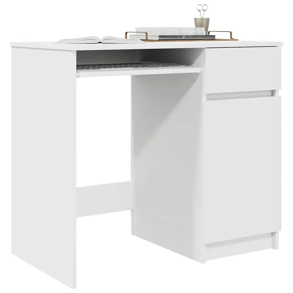 Office Desk Storage Drawer 86x49x76cm White Engineered Wood