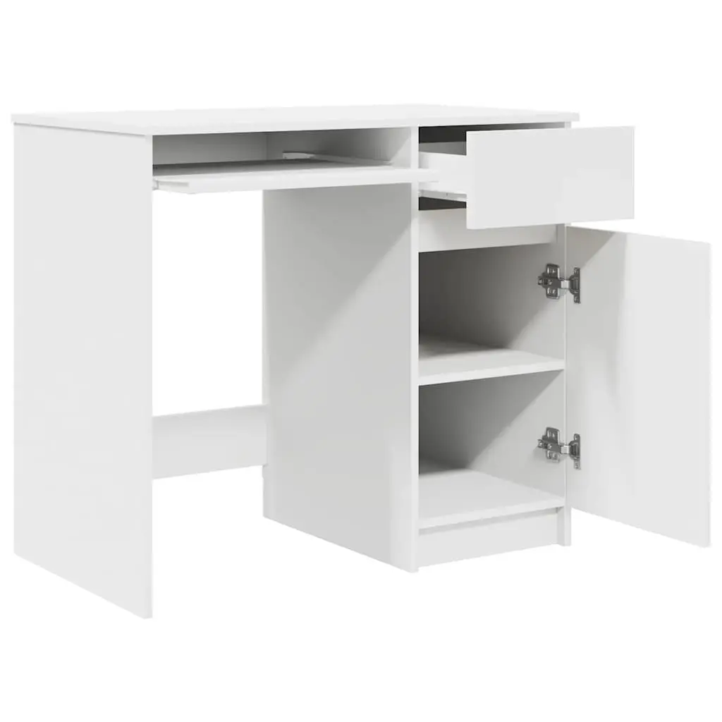 Office Desk Storage Drawer 86x49x76cm White Engineered Wood
