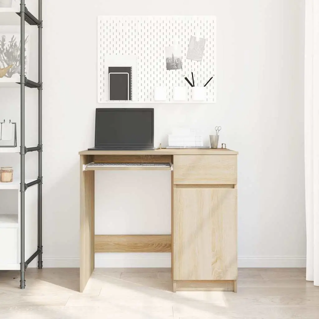 Office Desk Storage Solutions Engineered Wood 86x49x76cm Brown