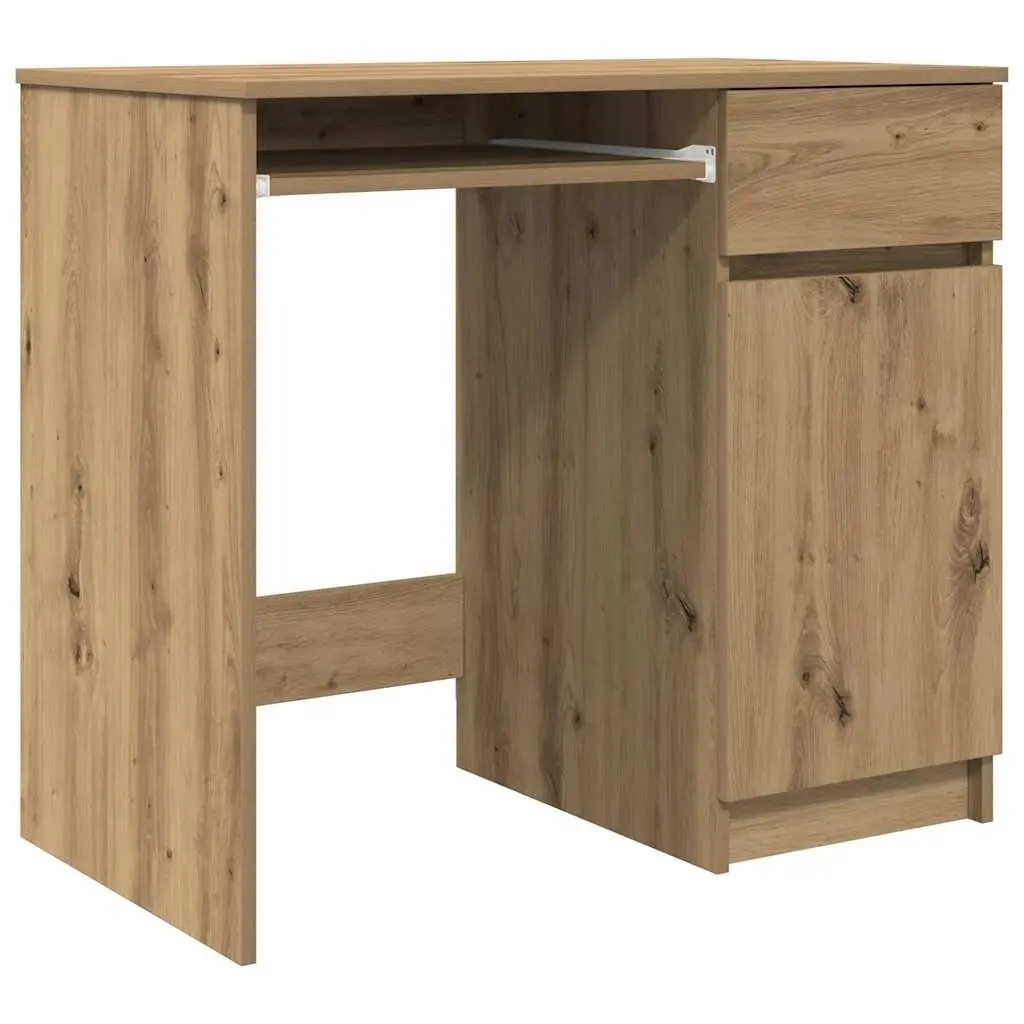 Office Desk Storage Cabinet Drawer Shelf Brown Engineered Wood 86W x 49D x 76H cm