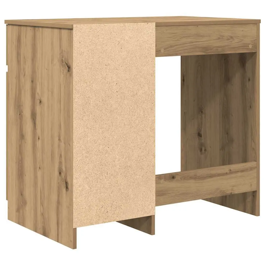 Office Desk Storage Cabinet Drawer Shelf Brown Engineered Wood 86W x 49D x 76H cm