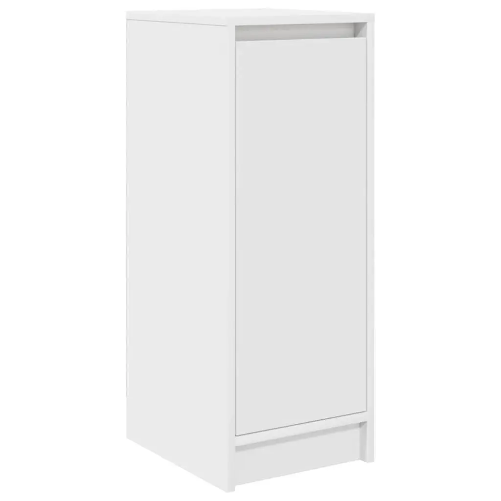 Shoe Cabinet Storage Organiser White Engineered Wood Cupboard with Doors