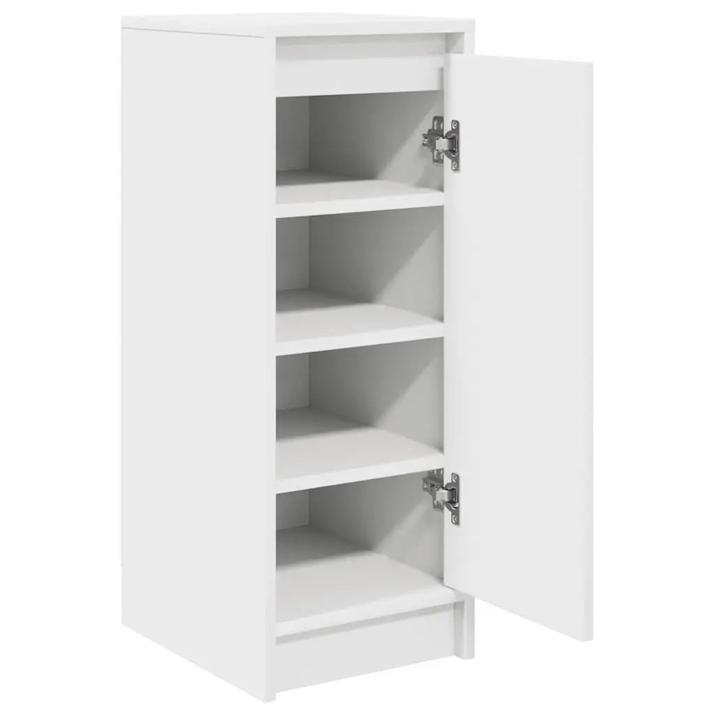 Shoe Cabinet Storage Organiser White Engineered Wood Cupboard with Doors