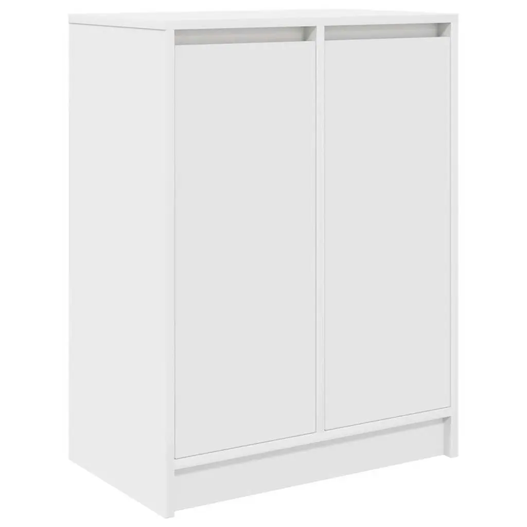 Shoe Cabinet Storage Organiser 57x34x76cm White Engineered Wood