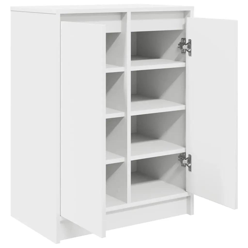 Shoe Cabinet Storage Organiser 57x34x76cm White Engineered Wood