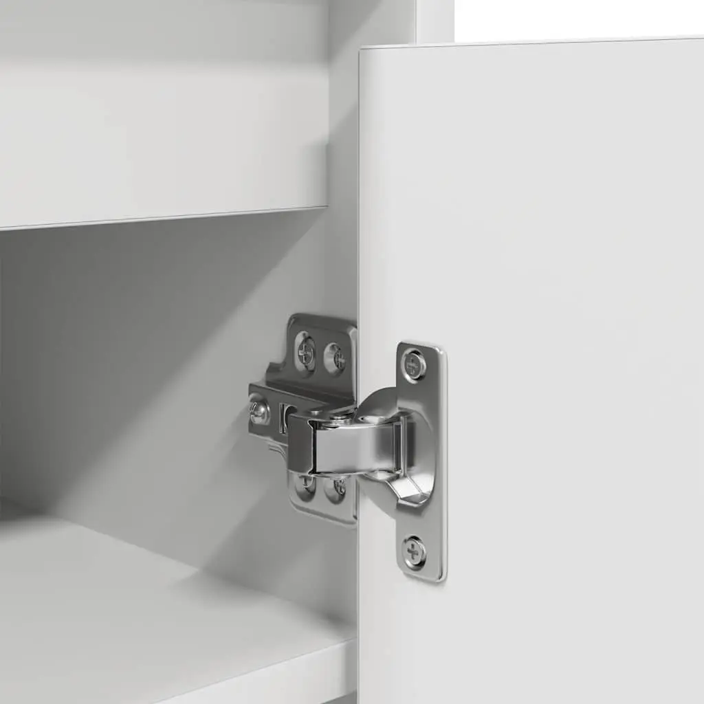 Shoe Cabinet Storage Organiser 57x34x76cm White Engineered Wood