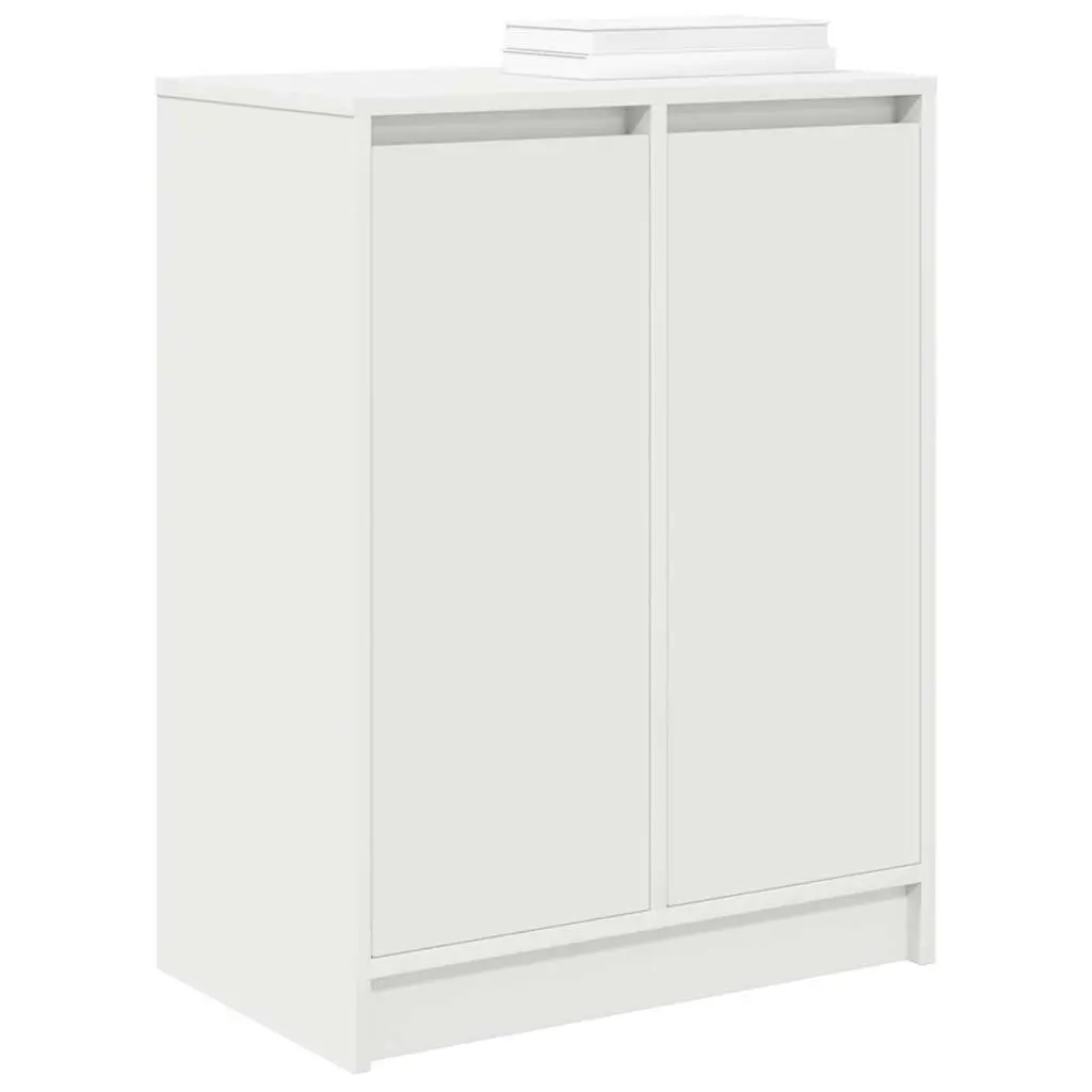 Shoe Cabinet Storage Organiser 57x34x76cm White Engineered Wood