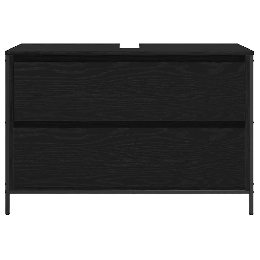 Bathroom Vanity Unit Basin Cabinet Storage 90x34.5x60cm Black Oak