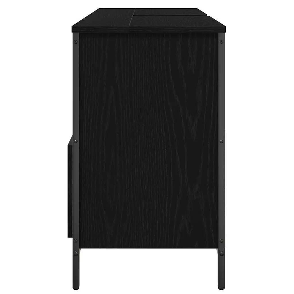Bathroom Vanity Unit Basin Cabinet Storage 90x34.5x60cm Black Oak