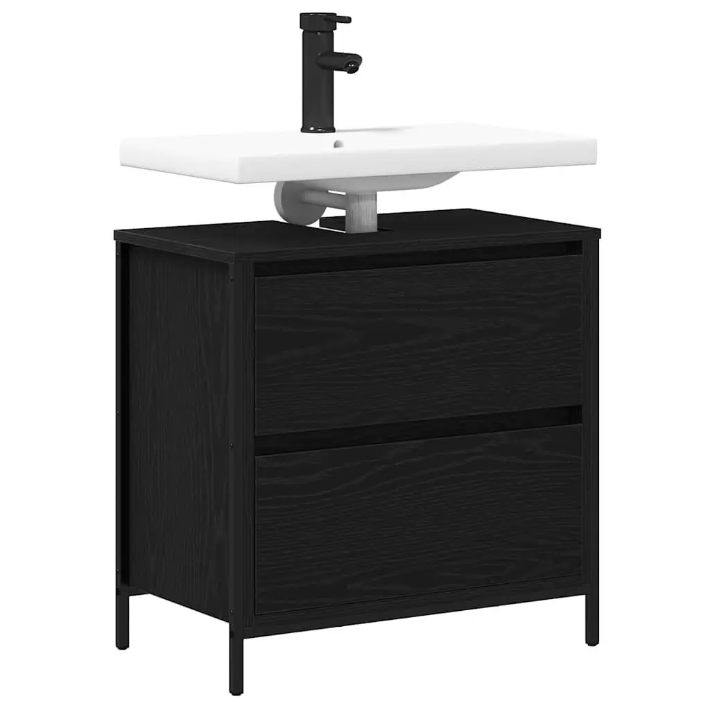 Bathroom Vanity Cabinet Storage Unit 60x34.5x60cm Black Oak