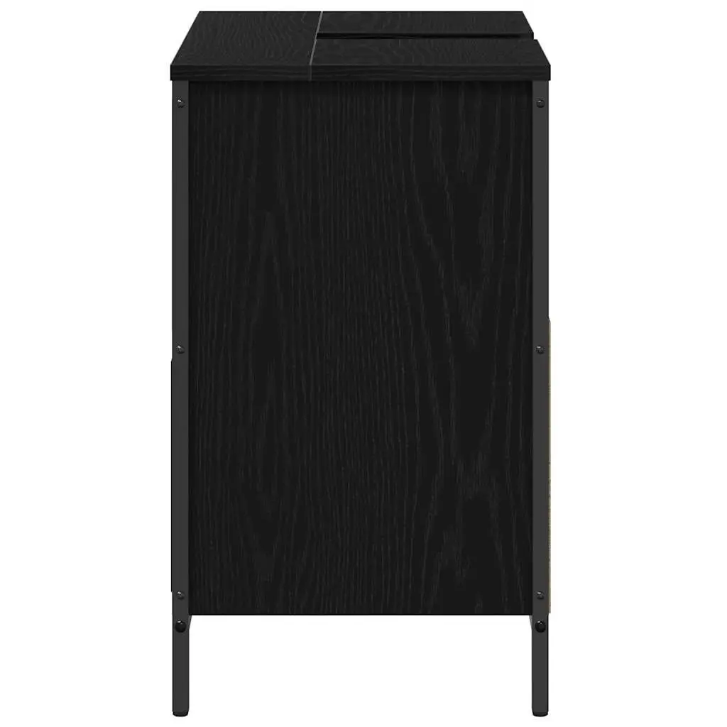 Bathroom Vanity Cabinet Storage Unit 60x34.5x60cm Black Oak