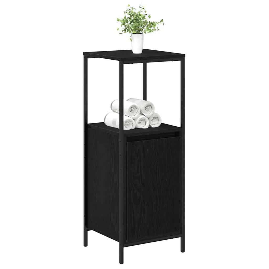 Bathroom Vanity Cabinet Storage Organizer 36x35x95cm Black Oak