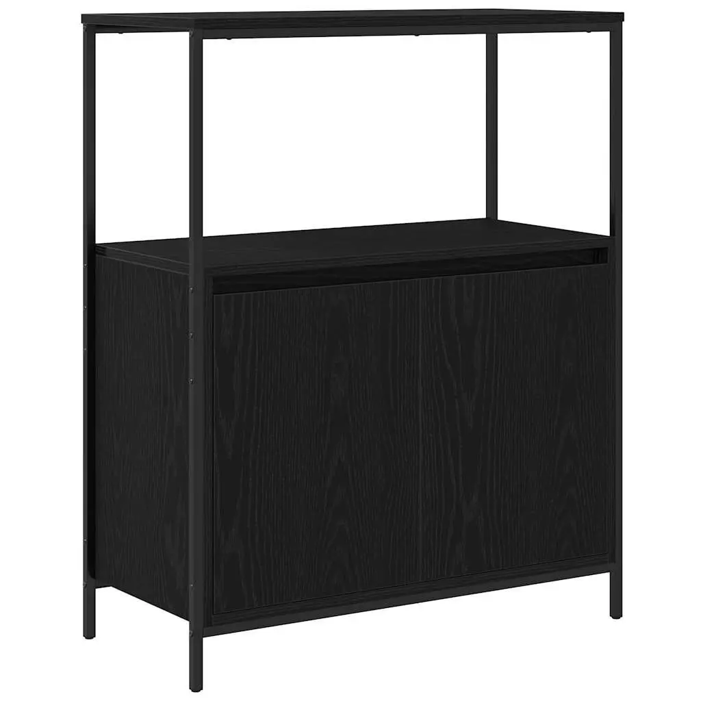 Bathroom Cabinet Storage Unit 76.5cm Black Oak with Shelves