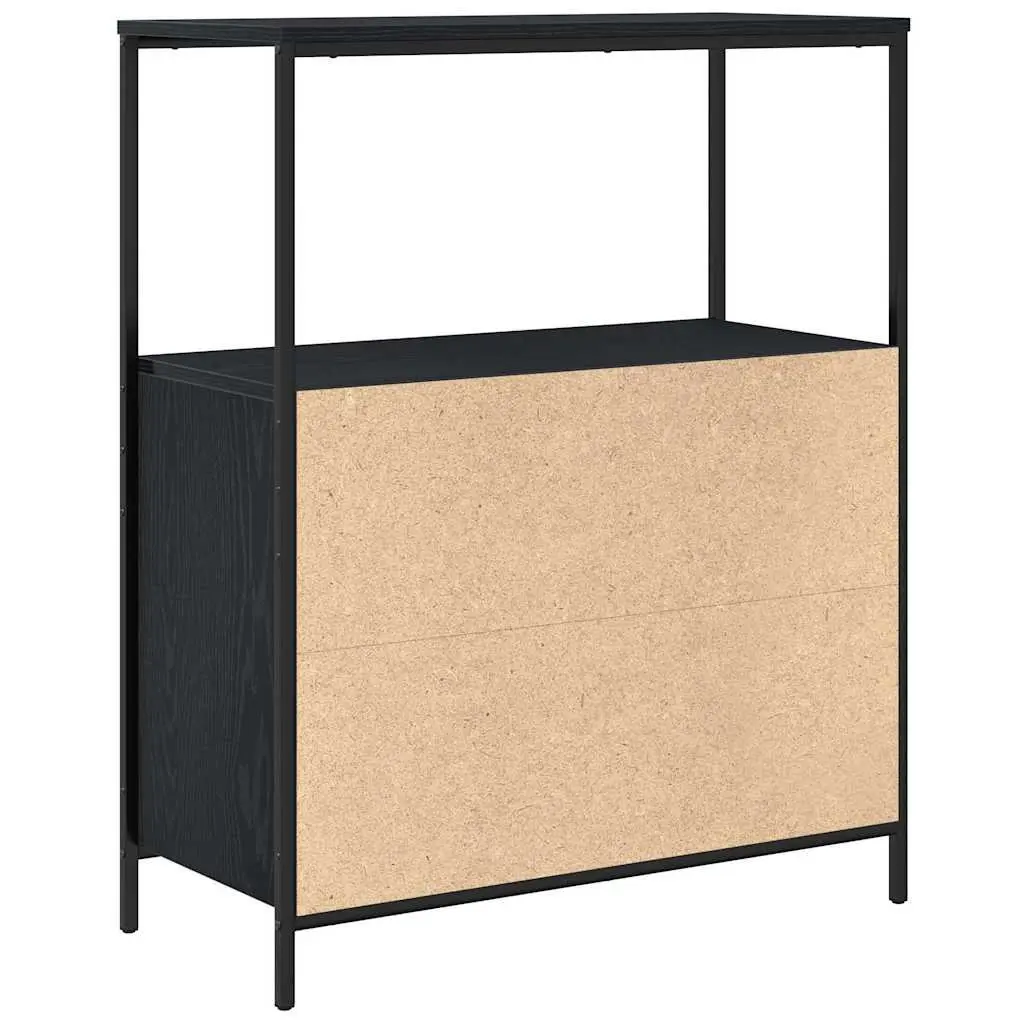 Bathroom Cabinet Storage Unit 76.5cm Black Oak with Shelves