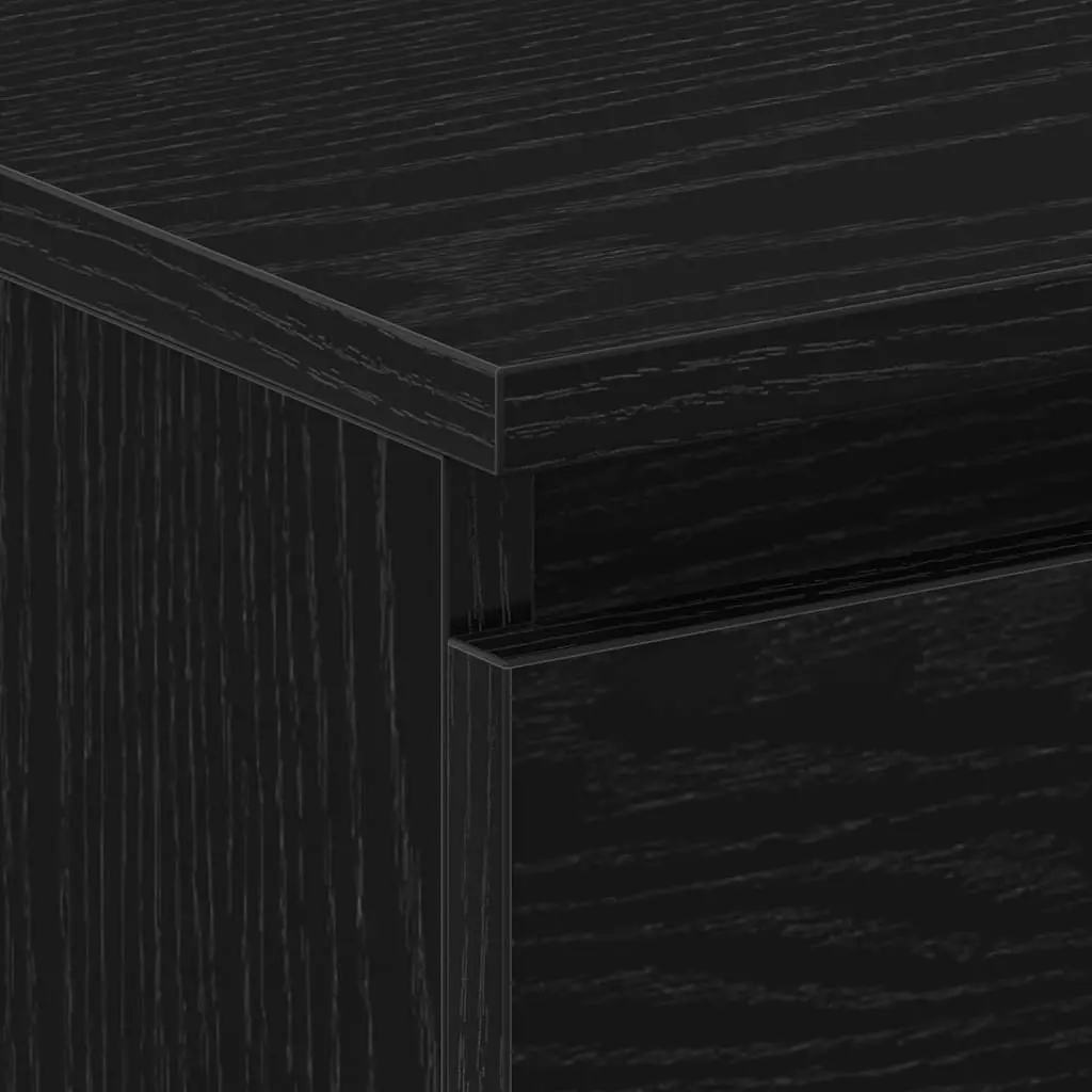 Bedside Cabinet Black Oak Storage Drawer Table 30x30x40cm