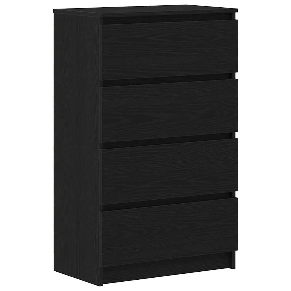 Sideboard Storage Cabinet 60x35x98.5cm Black Oak Engineered Wood