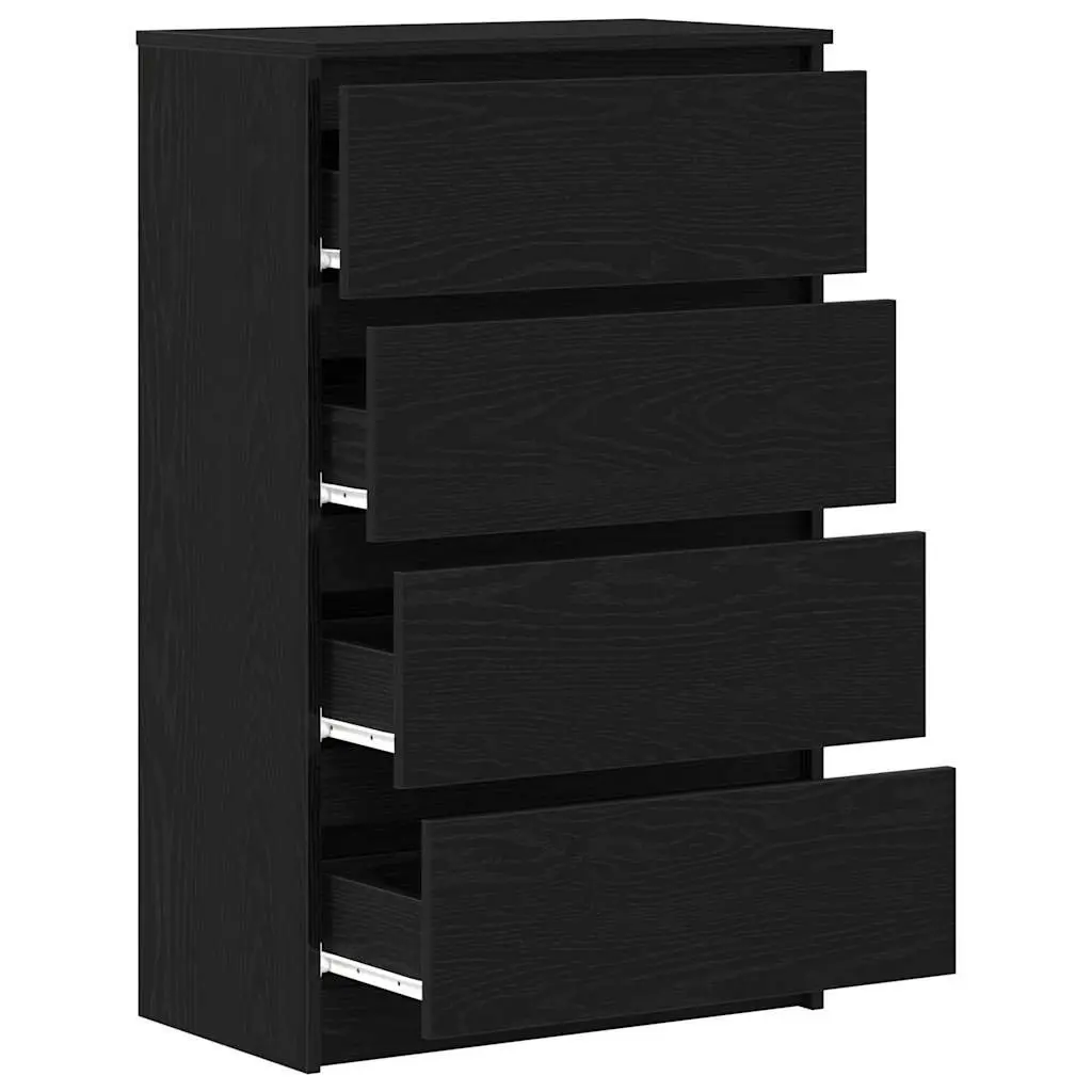 Sideboard Storage Cabinet 60x35x98.5cm Black Oak Engineered Wood