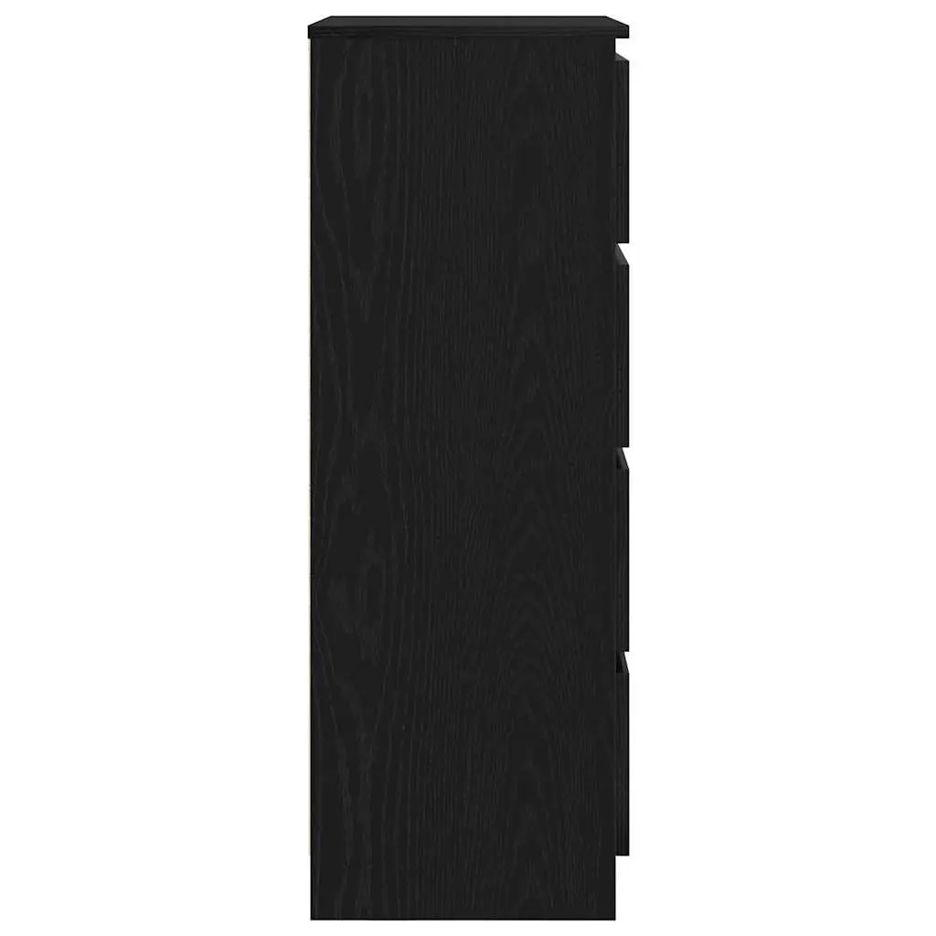 Sideboard Storage Cabinet 60x35x98.5cm Black Oak Engineered Wood