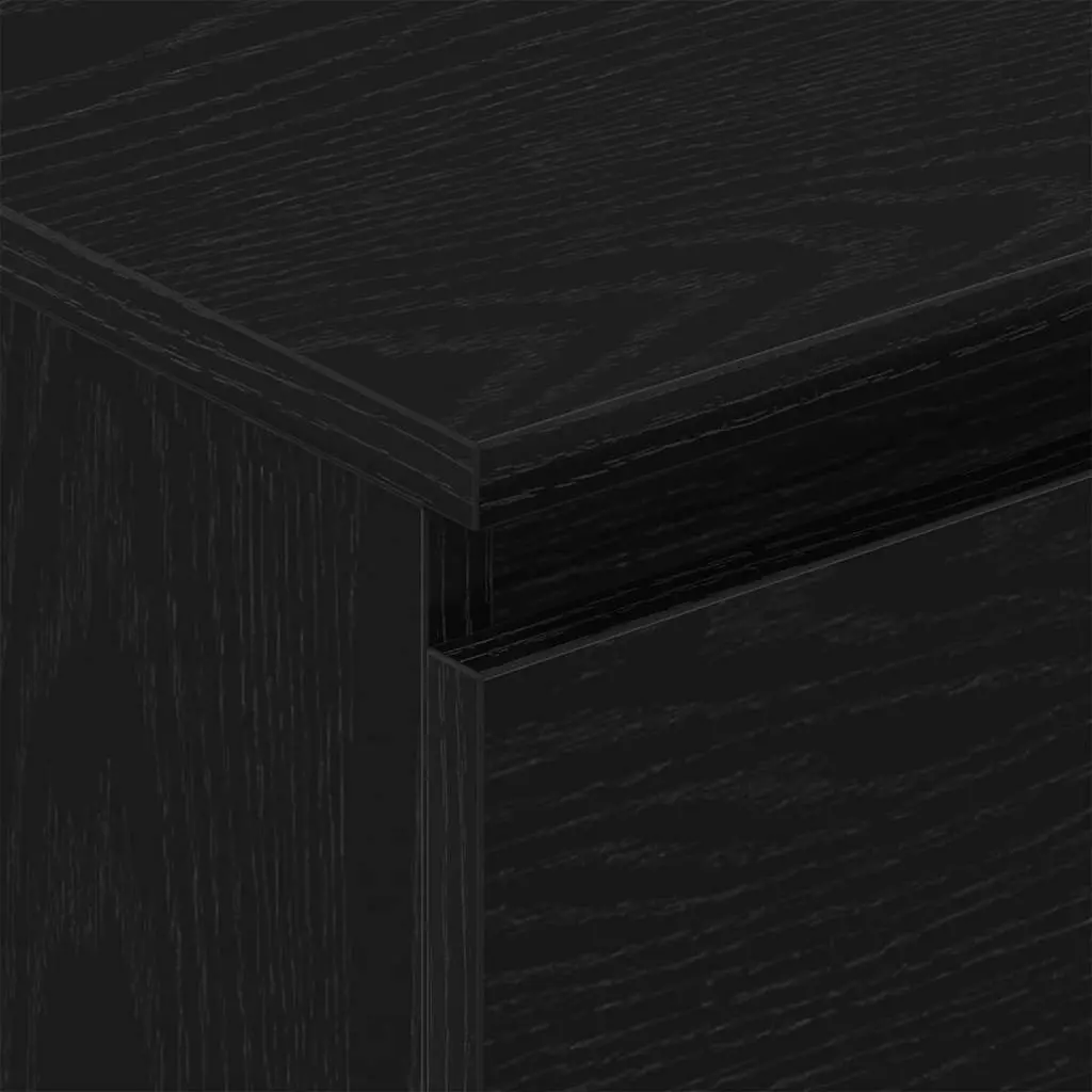 Sideboard Storage Cabinet 60x35x98.5cm Black Oak Engineered Wood