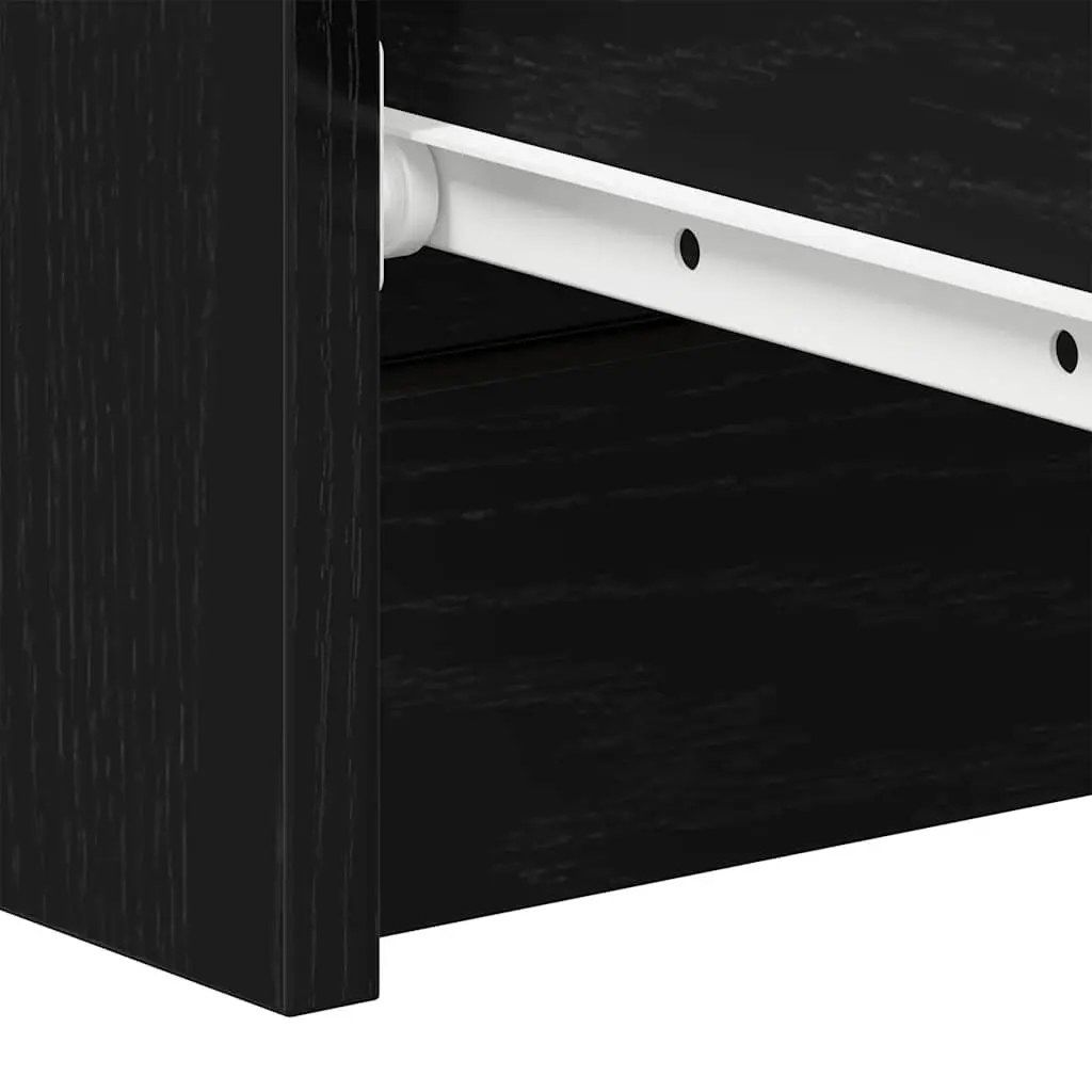 Sideboard Storage Cabinet 60x35x98.5cm Black Oak Engineered Wood